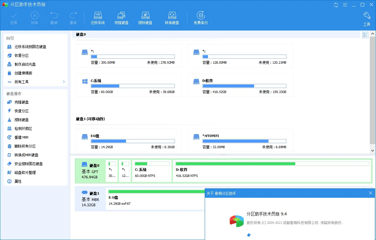 傲梅分区助手技术员特别版 v10.11 免激活