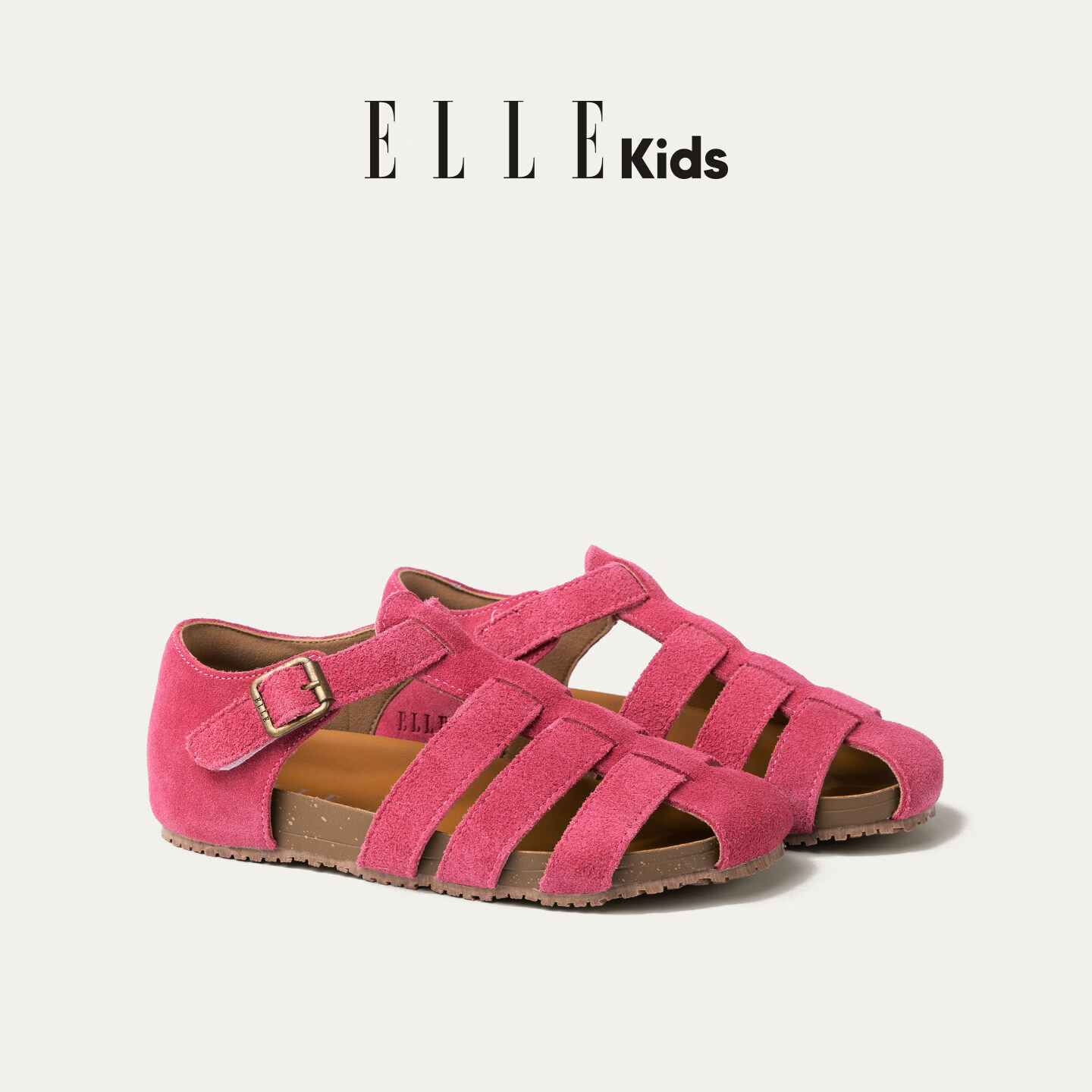 169元 ELLE KIDS 中大童凉鞋，清新粉色舒适透气